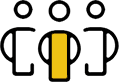 A yellow square in the dark with black background